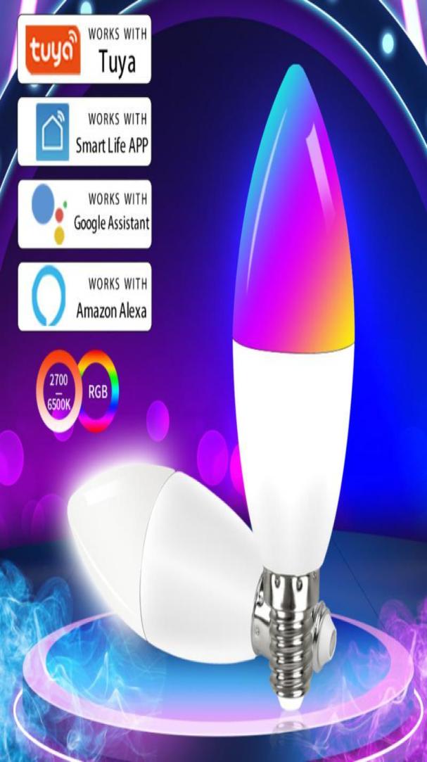 

Smart Automation Modules Tuya Wifi LED Bulb E14 RGB CW Dimmable Lamp Voice Control Magic 7W Candle Work With Alexa Google Home Ass1705369