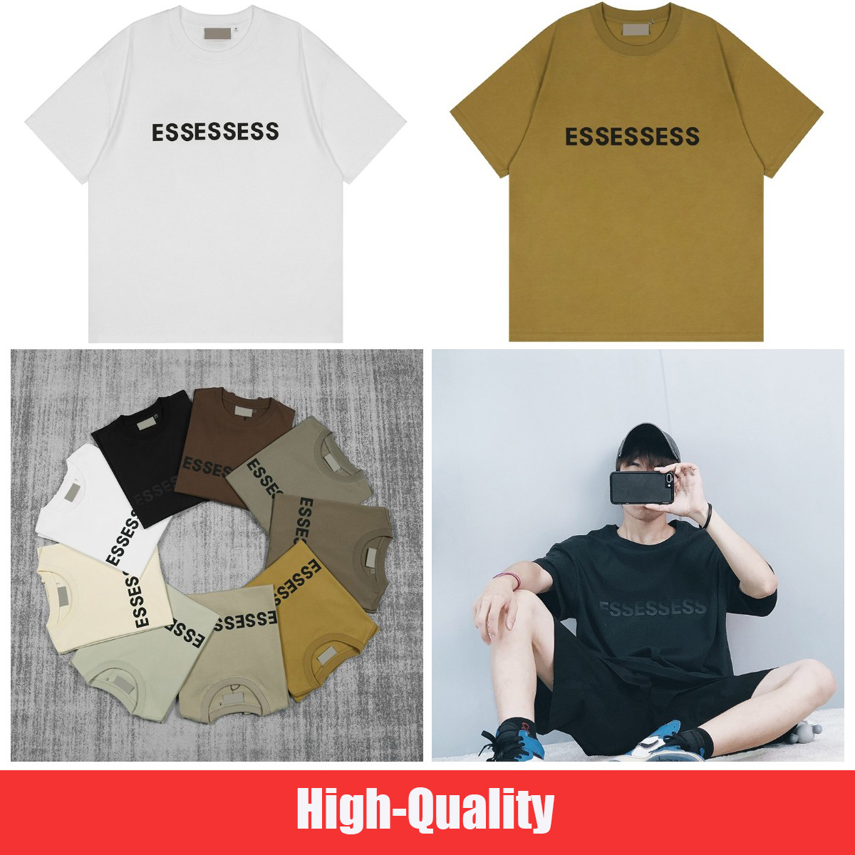 

Designer essentail t shirt Luxury Tees Fashion essen shirts Mens Womens essent Short Sleeve Hip Hop Streetwear essentiel Tops Clothing Clothes T-Shirt, Customize