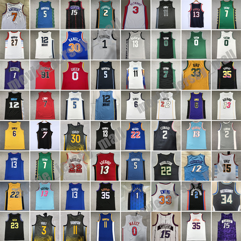 

Durant Donovan Doncic Printed Basketball Tatum Ja Morant Jersey Stephen Harris Curry LaMelo Ball Adams Butler Lillard Devin Booker Kevin Antetokounmpo McDermott, Choose number on picture