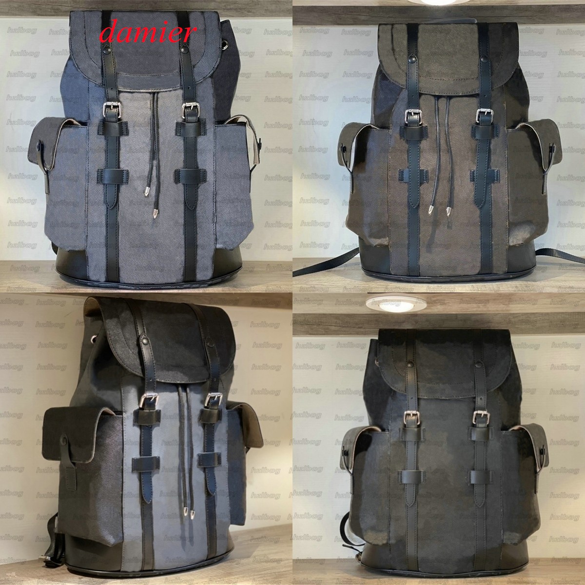 

Christopher Men's Backpack Luxurys designer Monograms Canvas Leather Cross Body Bag versatility Satchels laptop bag, Color 5