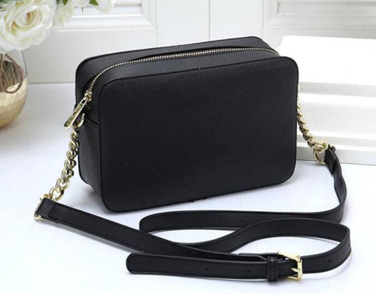 

MICHAELS KOR MKS GGSS LVSS bag 2022 fashion new high-quality PU leather women's handbag cross pattern chain shoulder messenger bag K003, Black