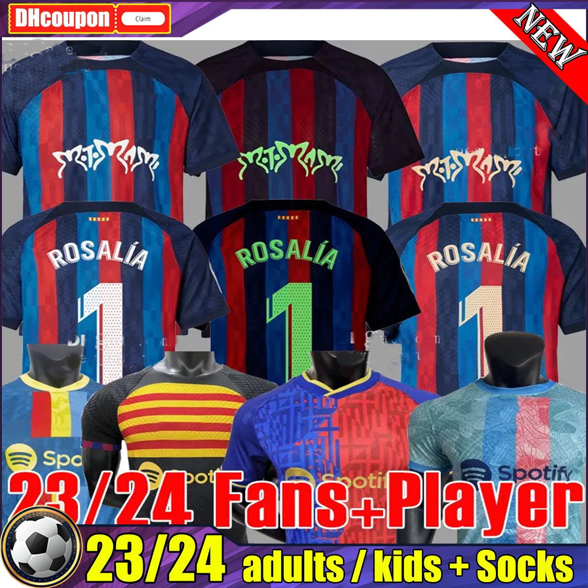 

23 24 Rosalia Motomami soccer jerseys Lewandowski Limited Edition KESSIE Raphinha PEDRI FERRAN bArcElOnAs 2022 2023 ANSU FATI Football shirts top thai quality, 01