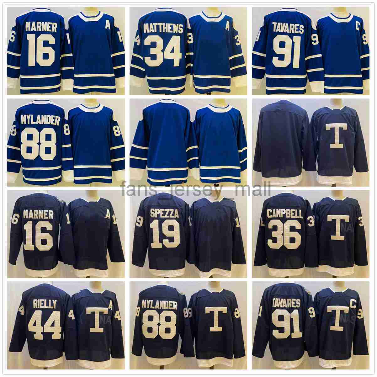 

Toronto Maple''Leafs''New Retro Ice Hockey Jerseys 88 William Nylander 91 John Tavares 97 Joe Thornton 19 Spezza 16 Mitchell Marner 34 Matthews 36 Campbell 44 Rielly, Same as picture (with team name)