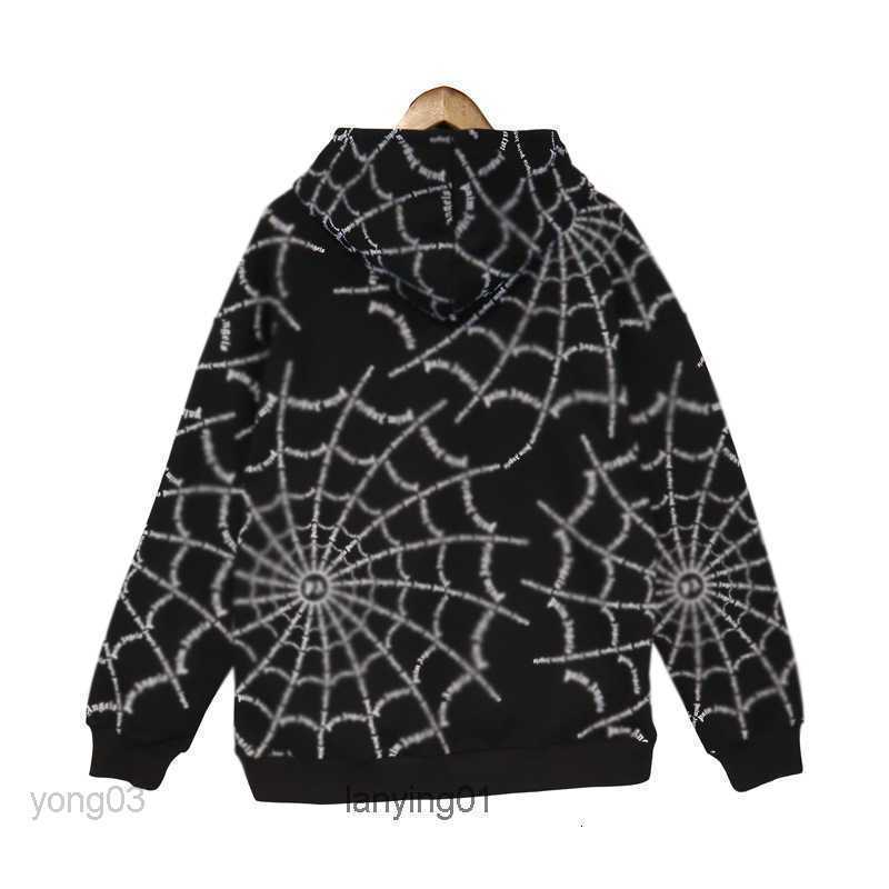 

Hoodie for Men Plam Fashion Angle Cotton Unisex Designer Fashionable 2022 Trendy Guillotine Bear Sweater Black Spider Web Print Autumn