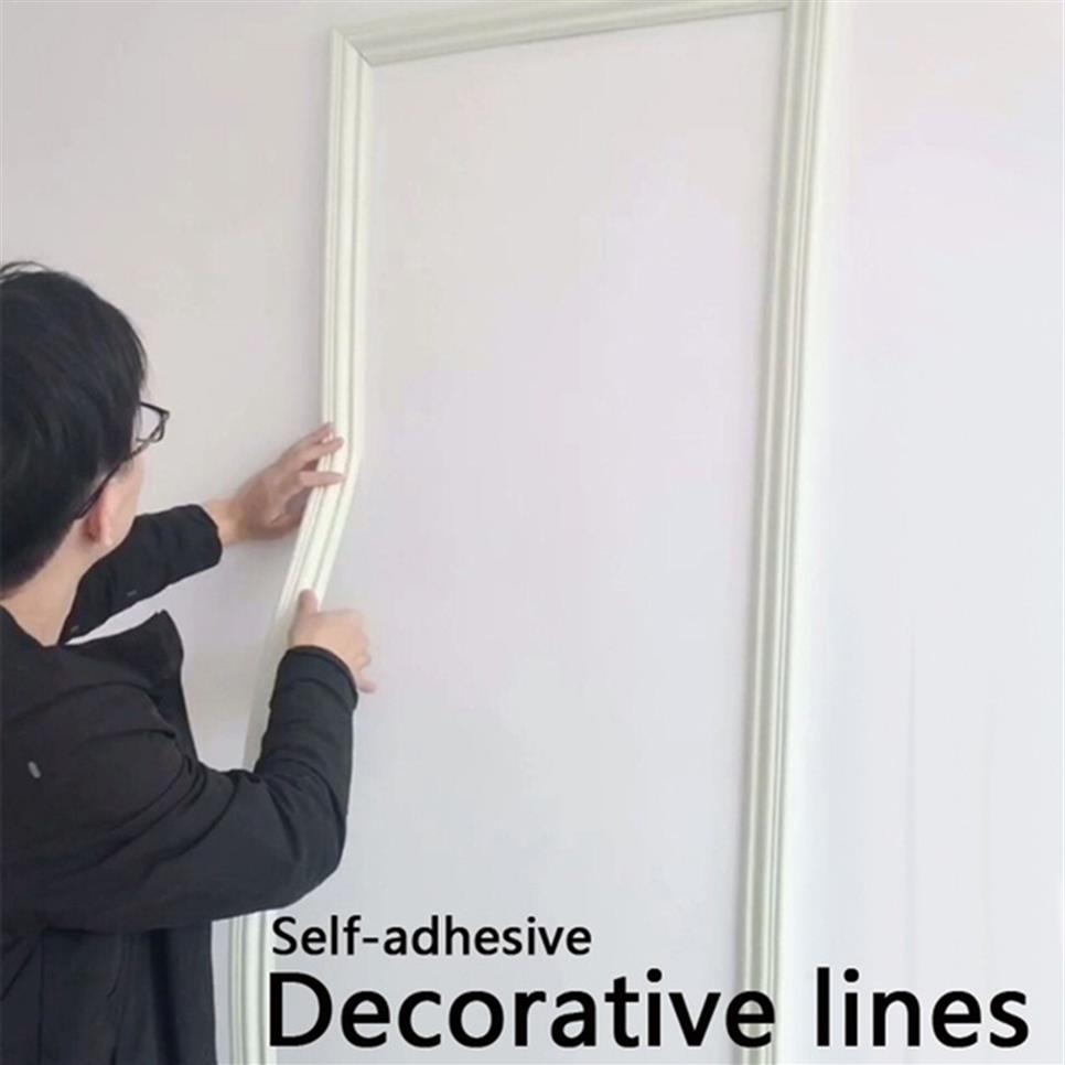 

Skirting Line 3D Self-adhesive Corner Line Waist Line Bedroom Living room Background Wall Baseboard Mural Border Lines Home Decor318U