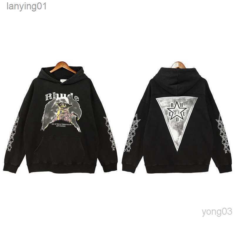 

Winter Mens Hoodies Rhude Hooded Men Designer Fashion Popular Letters Printing Pullover Autumn Sweatshirts