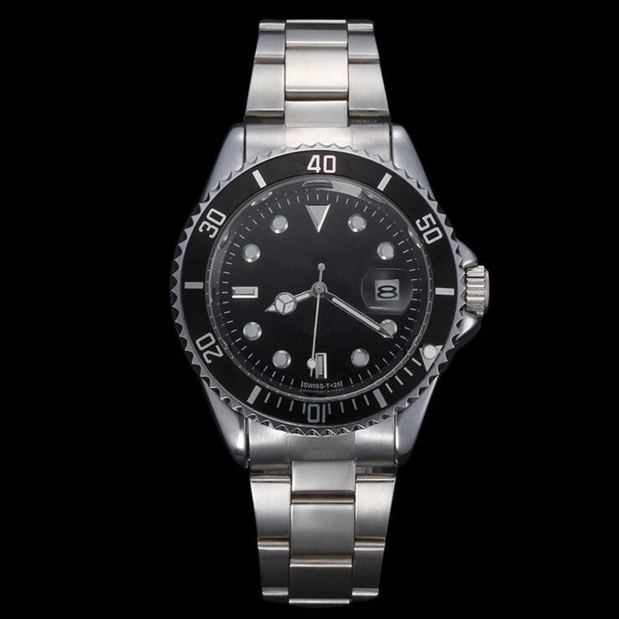 

Quartz Watch Orologio Relogio Masculino Mens Watches fashion Black Dial With Calendar Bracklet Folding Clasp Master Male gift Mens245S