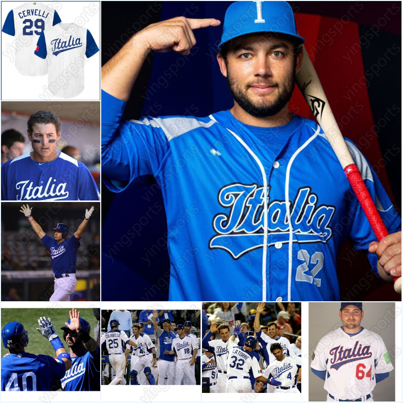 

Italy Baseball WBC Jersey 2023 World Baseball Classic Ben DeLuzio John Valente Vinnie Pasquantino Vinnie Pasquantino David Fletcher Nicky Lopez Brett Sullivan, Navy