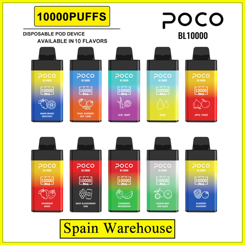 

POCO BL 10000 puffs Electronic Cigarette Disposable pen with rechargeable 650mah Vape Pen battery and 20ml cartridge pod Spain warehouse