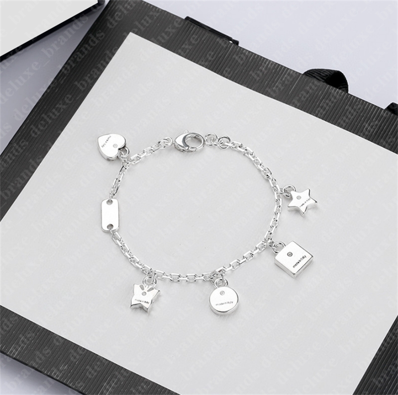 

New high-quality designer charm bracelet Silver G Accessory bracelet Men's and women's bracelets Hip hop bracelet Valentine's Day gift
