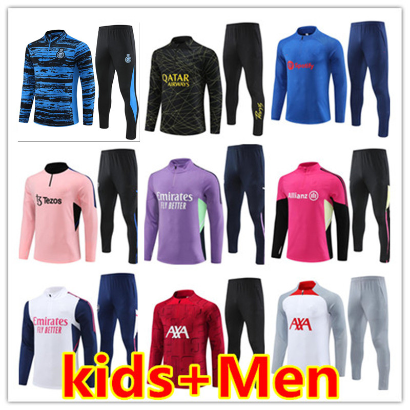 

psgs Paris soccer team training tracksuit jersey Al Nassr 2023 Madrids mens and kids football shirt jacket 23 24chandal futbol survetement foot maillot de