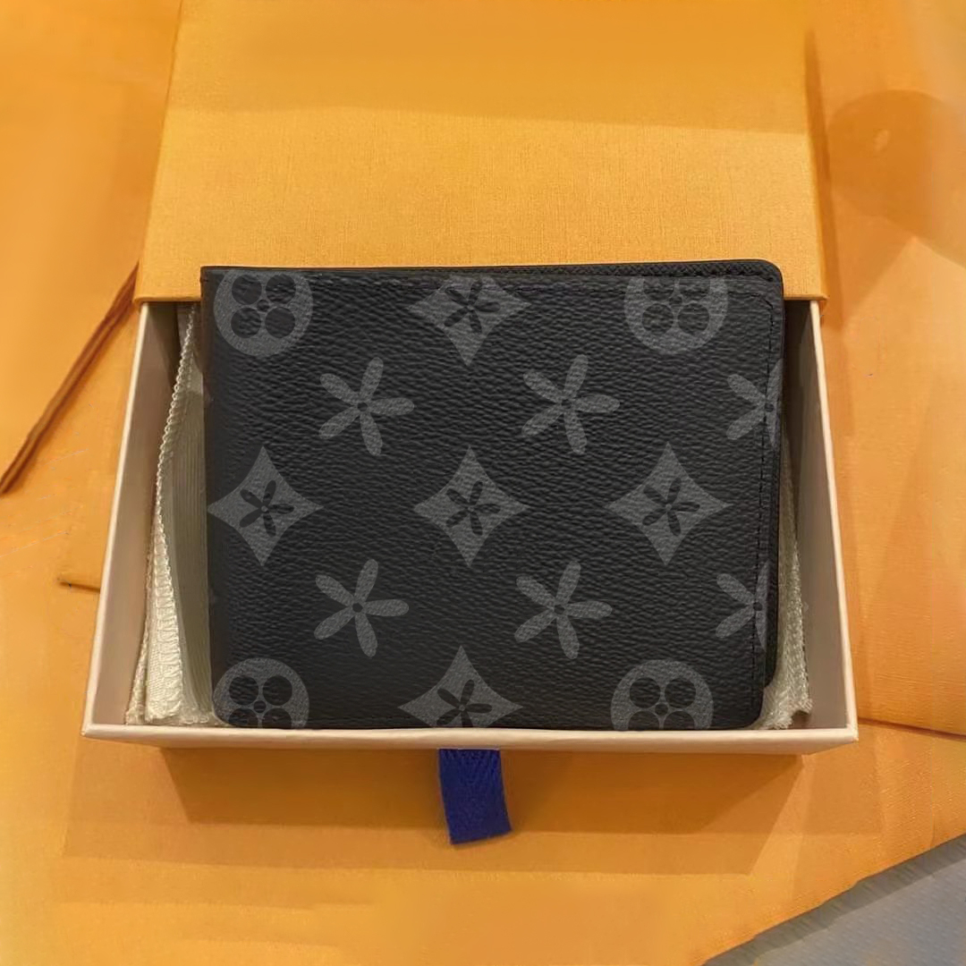 

Mens Multiple M60895 3 credit card slots Coin Purse Women key pouch card holder Womens fashion Genuine Leather luxury Designer Collapsible men mini wallet handbag, Black plaid