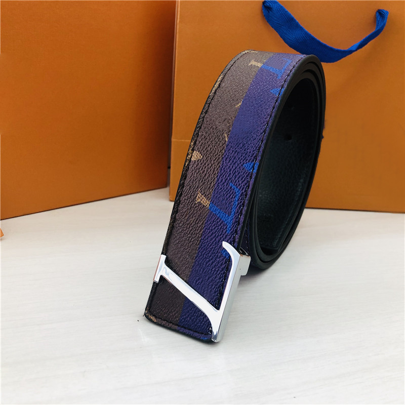 

Luxury designer belt fashion genuine leather women men's Big Gold buckle 9-color classic belt with gift box, Belt + gift box