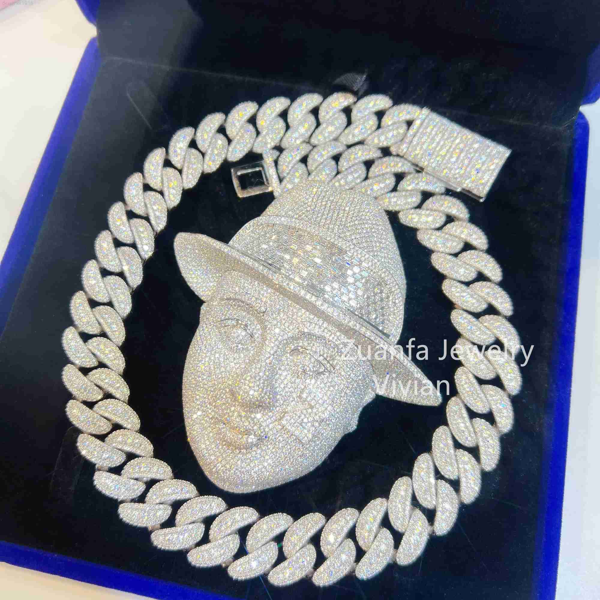 

Silver 925 Diamond Custom 3d Effect Pendant Hip Hop Jewelry Fully Iced Out Vvs Moissanite Luxury
