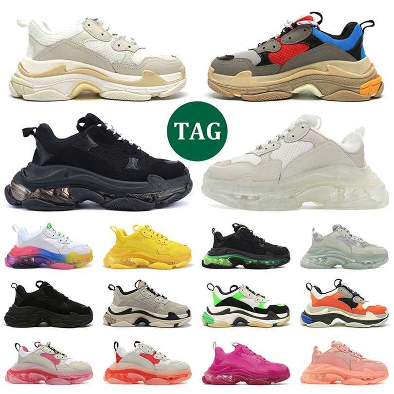 

triple s sneaker luxury designer casual shoes men women black white blue red green yellow bred mens platform trainer0Y8T, # 27
