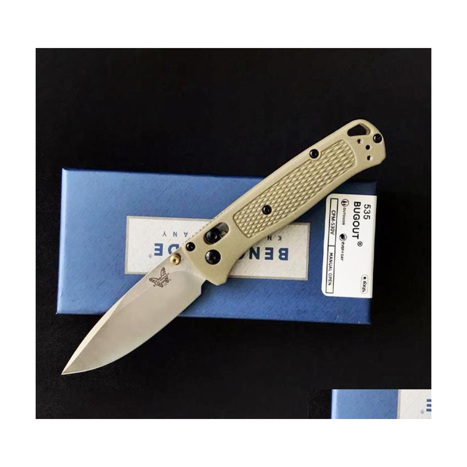 

2016 Camping Hunting Knives Benchmade 535/535S Axis Bugout Folding Knife S30V Blade Outdoor Cam Fishing And Safety Defense Portable Pocke Dhtji