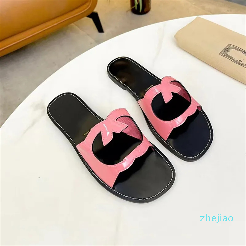 

runner Flat Slippers for women summer leather beach designer sandals large shoes sizes 35-43, 4#