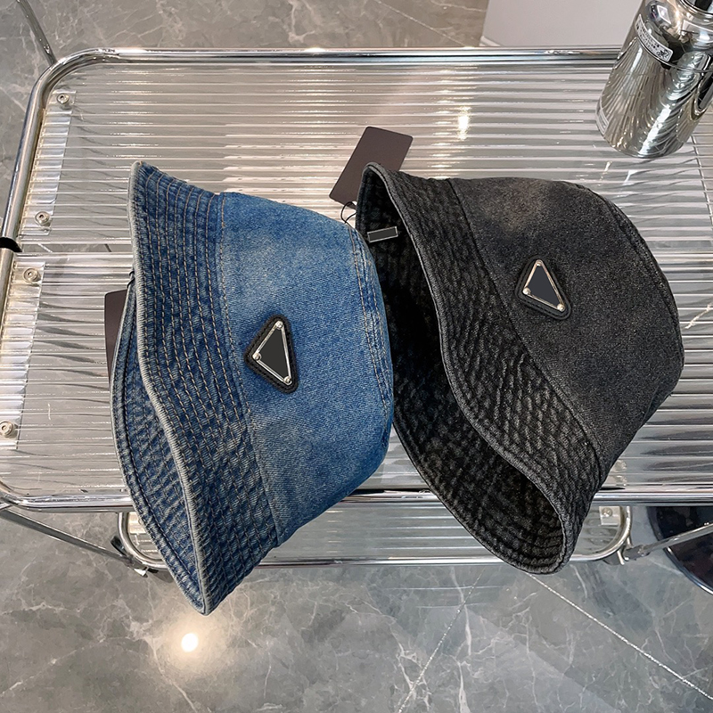

Luxury Designer Bucket Hat New Tie Dyed Denim Fisherman Hat Cotton Denim Comfortable Breathable For Men And Women very good nice, Black