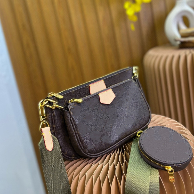 

Multi Pochette Accessories Handbag Cross Body Shoulder Purse Three-piece Adjustable And Detachable Shoulder Straps 2023 New Handbags, Pink shoulder strap