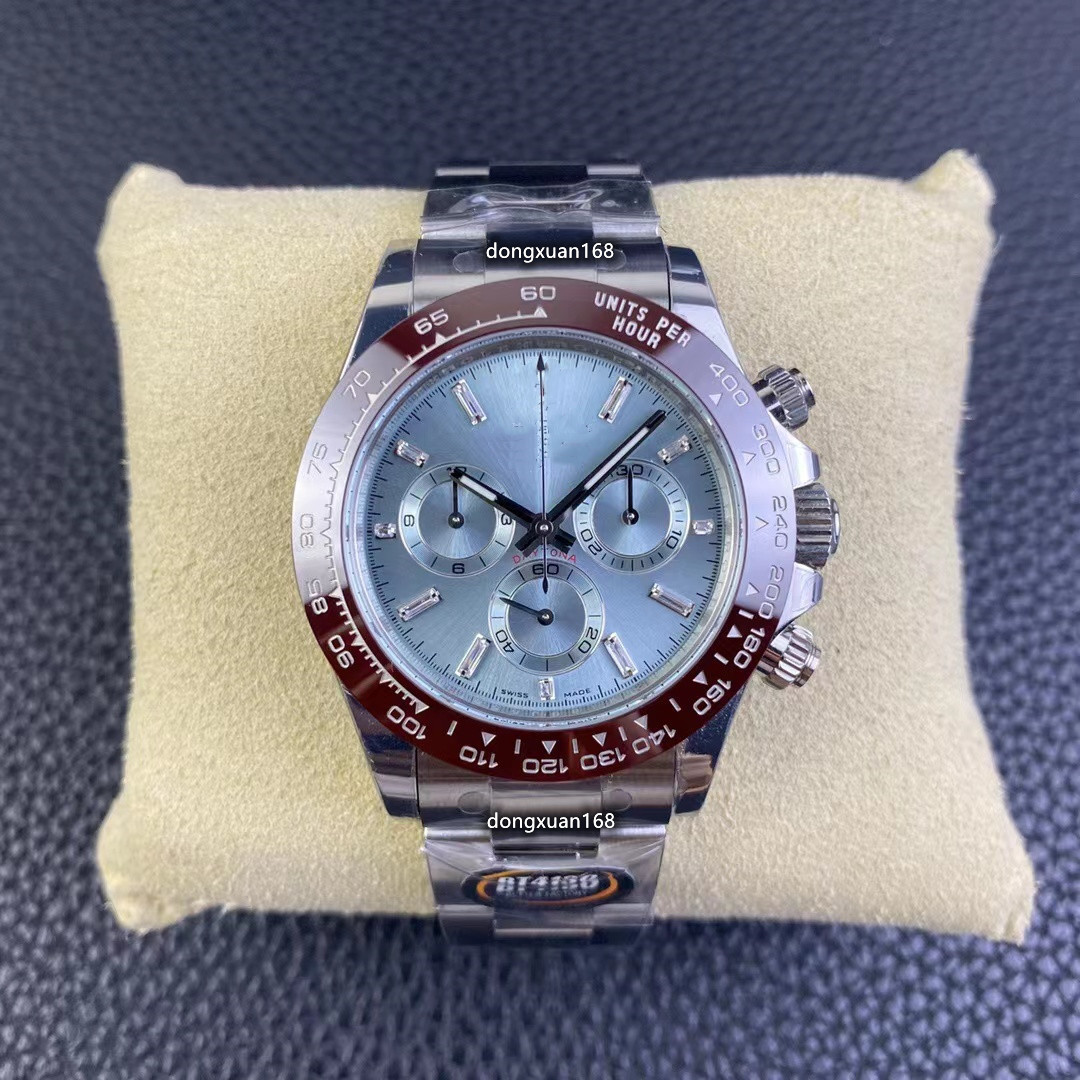 

BT factory watch diameter 40mm thick 12.2mm 4130 movement high penetration sapphire glass Mirror 904L stainless Steel tape, As shown