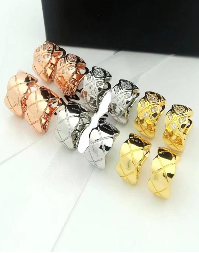 

Luxury Fashion Women039s Stud Earrings COCO CRUSH Plaid Earrings Classic Jewelry1344573