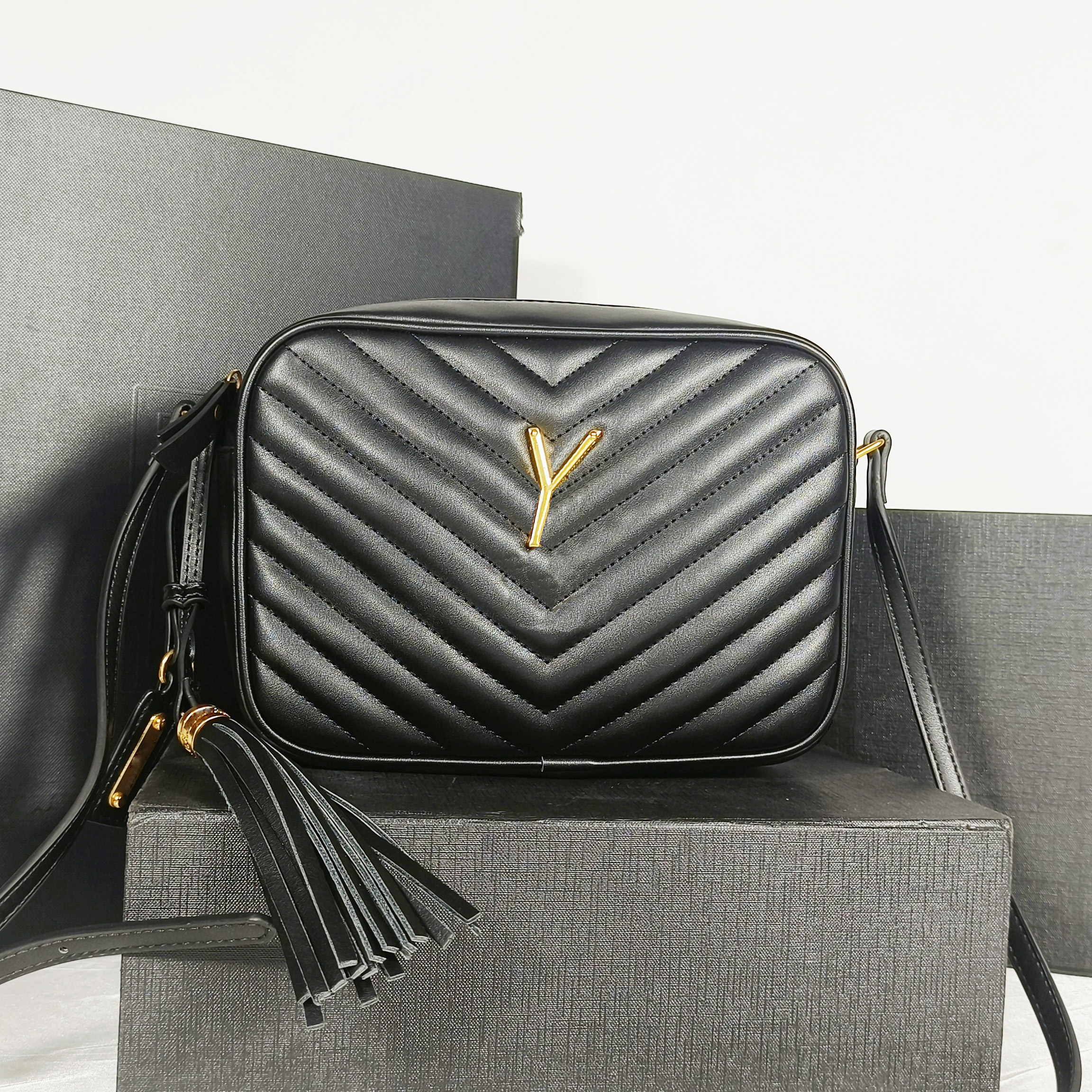 

Leather Tassel Quilted Leather Camera Bag LOU LOU Women's Wallet Fashion Shoulder Bag Cowhide Handbag Evening Messenger Bag, #13