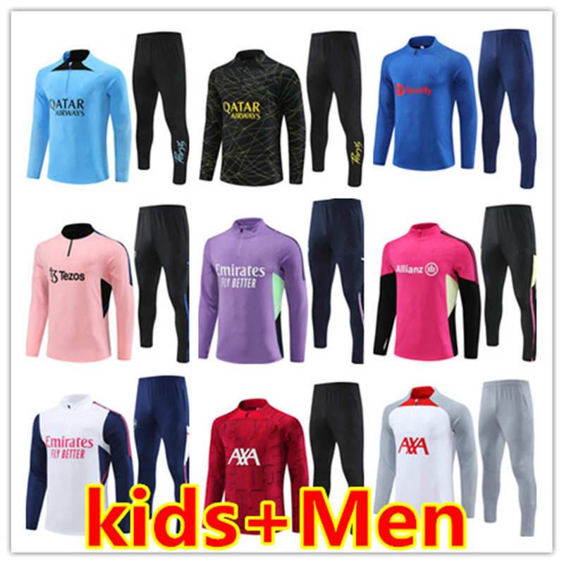 

football tracksuit Madrids psgs Paris 20 23 Mens And kids soccer team training shirt Sportswear jogging Long sleeve jersey pants