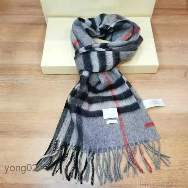

Winter 100% Cashmere Designer Scarf High-grade Soft Thick Fashion Mens Womens Luxury Scarves Neutral Classic Plaid Large Capea4f8