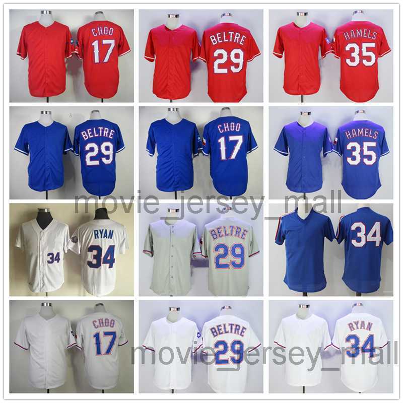 

Vintage College Baseball Wears Jersey 17 Shin-Soo Choo 29 Adrian Beltre 34 Nolan Ryan 35 Cole Hamels Blank Jerseys Men Women Youth Size S--XXXL, As picture