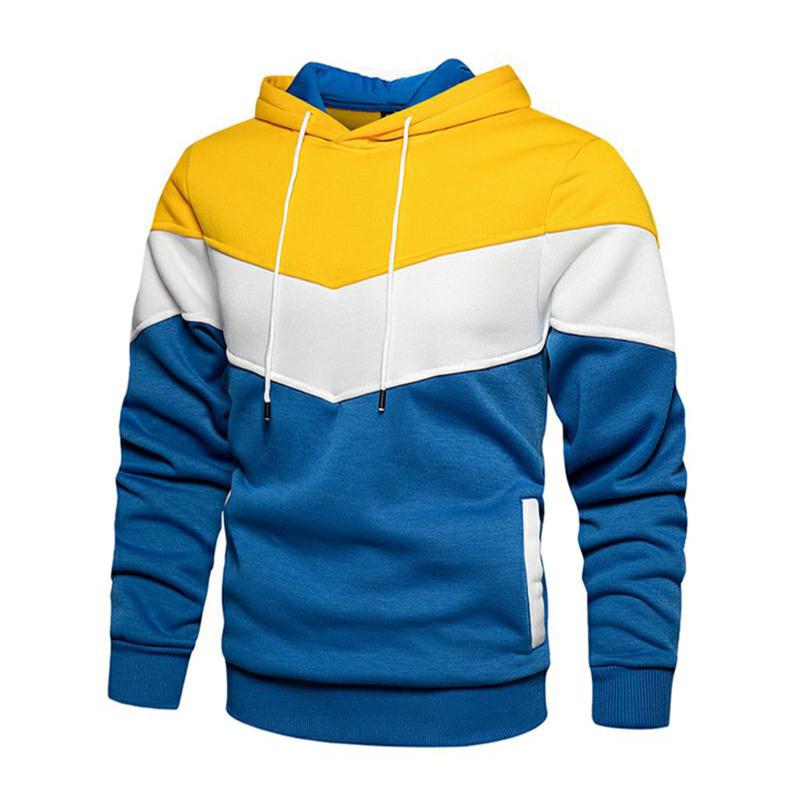

Men's Hoodies & Sweatshirts Men Hoodie Contrast Colors Drawstring Casual Long Sleeve Slim Pullover Sweaters Autumn Oversized, White