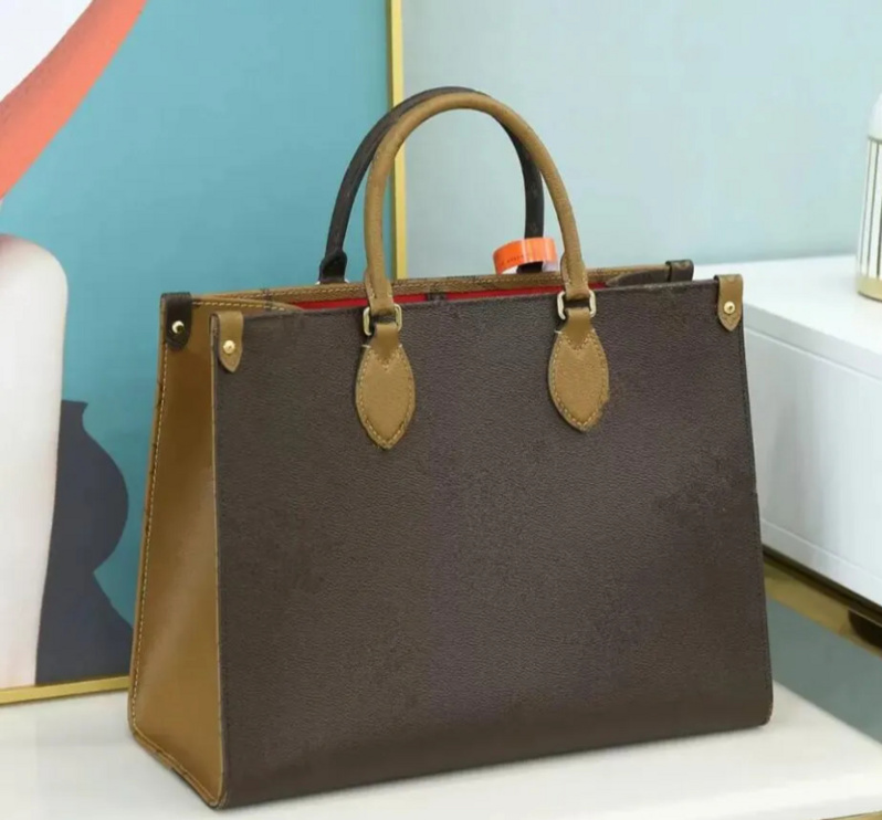 

2023 9A Designer Bags Women Bag Handbags Embossed Flower Monograms Onthego Gm Mm Womens Handbag Purse Tote Shoulder Female AAAAA2, Red
