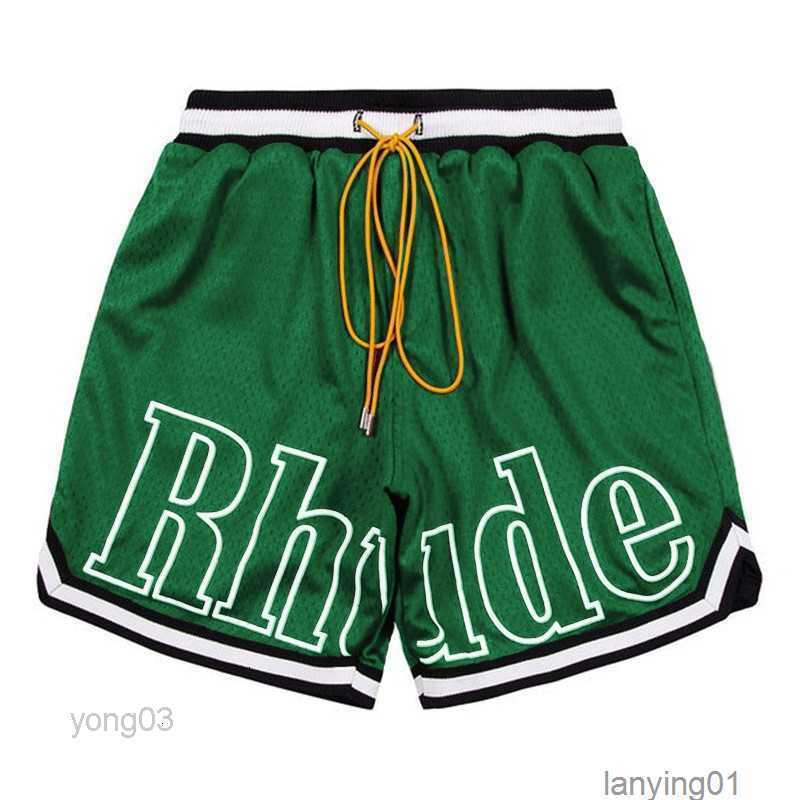 

Rhude Shorts Men Swim Designer Mens Summer Beach Pants Mesh Material Breathable Loose Fitness Basketball, Black