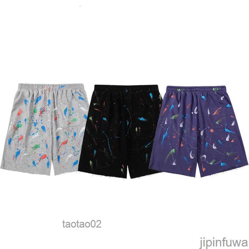 

Galleryes Depts Shorts Designer Colorful Ink-jet Hand-painted French Classic Printed Mesh Sports Drawstring High Street Pants 2023 Ojlf835l, Black