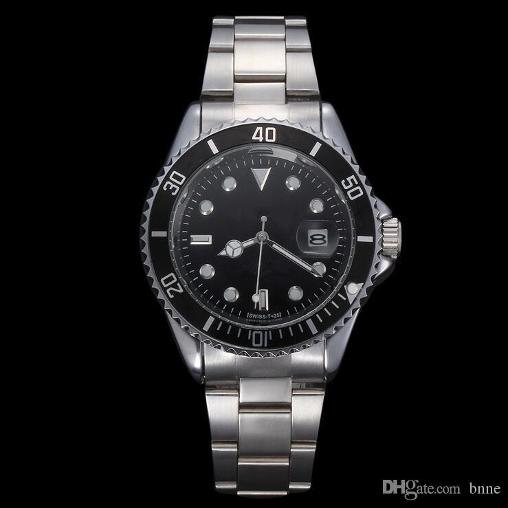 

Quartz Watch Orologio Relogio Masculino Mens Watches fashion Black Dial With Calendar Bracklet Folding Clasp Master Male gift Mens Watches, Nude