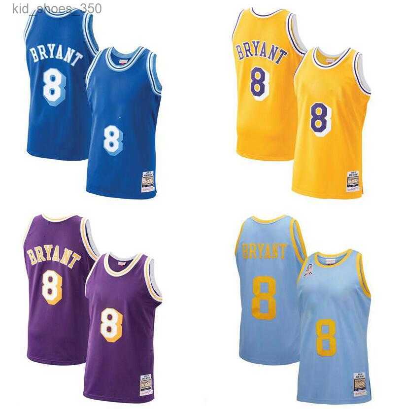 

Basketball jersey Bryant black mamba Mitchell Ness 2008-09 yellow blue Men Stitched retro''Lakers jerseys, With logo