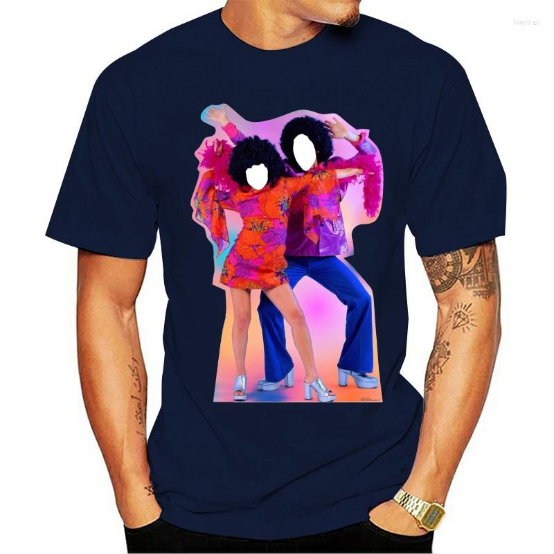 

Men's T Shirts Fashion 70's Dance Couple Standin Life Size Cardboard Cutout Standup Standee Cool Casual Pride Men Unisex O-neck, Blackmenx142825