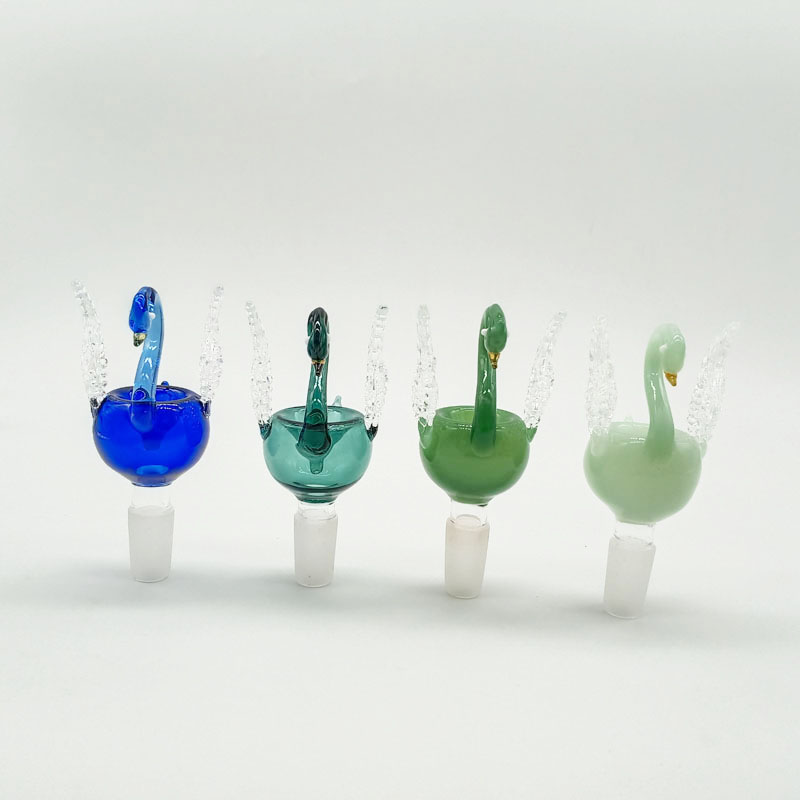

DPGB083 Smoking Accessories 14Mm 18Mm Colored Colored Swan Style Glass Bong Slide Bowl