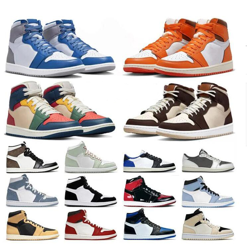 

Jumpman 1 Basketball Shoes For Men Women 1s Sneakers Lost Found Bred Patent University Blue Gorge Green Stage Haze Starfish Heritage True Blue Mens Sport Trainers, 29