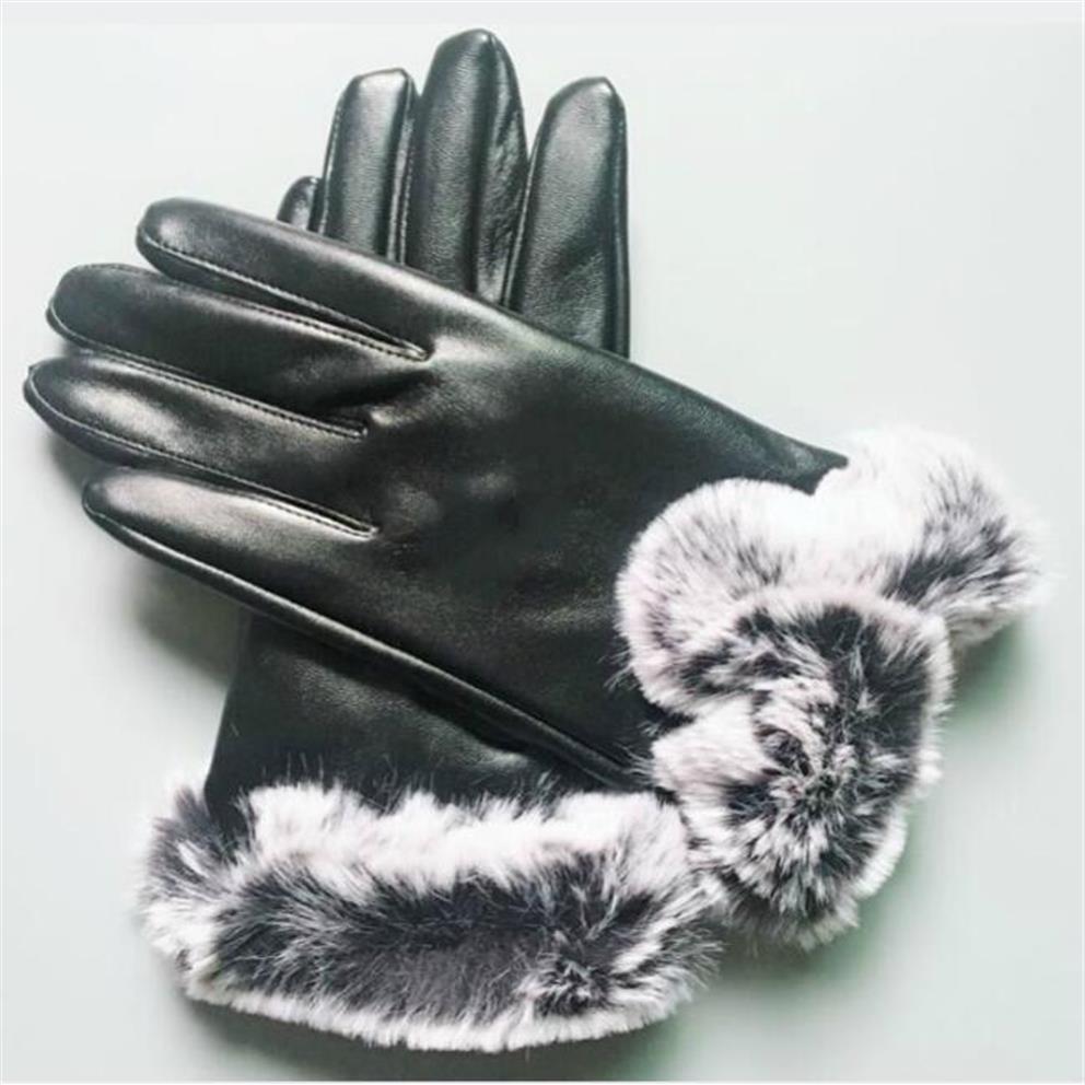 

brand new women Sheepskin leather bright gloves female winter warm fashion Windproof Antize gloves2820