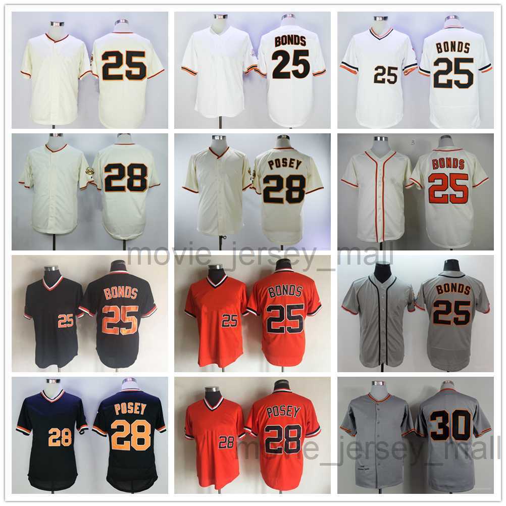 

Vintage College Baseball Wears Jersey 28 Buster Posey 25 Barry Bonds 30 Orlando Cepeda 1962 Blank Jerseys Men Women Size S--XXXL, As picture