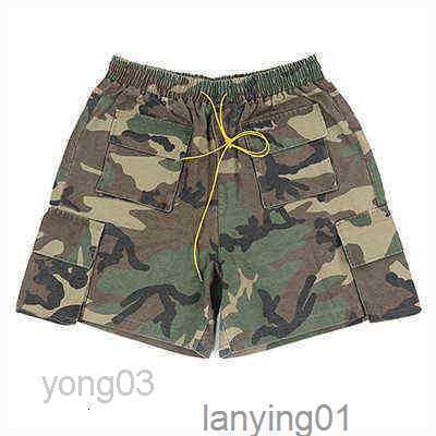 

Designer Rhude Camouflage Shorts Drawstring Multi-pocket Beach Pants Loose High Street Overalls Five-point Men' Casual High-quality 001