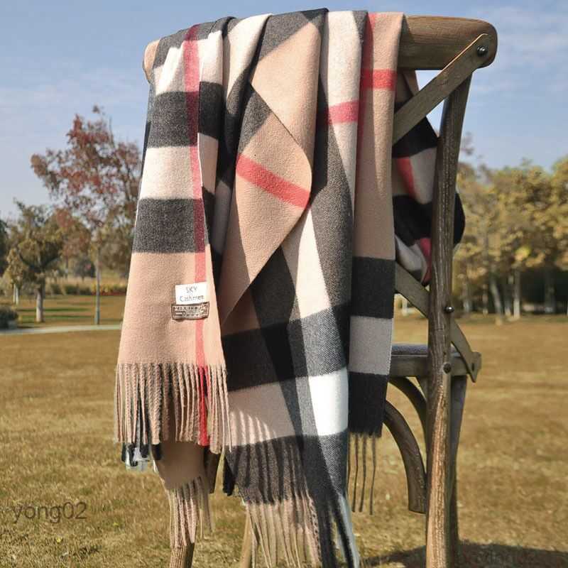 

High Quality 100% Cashmere Scarf Fashion Classic Plaid Printed Ultra Soft Thermal 190*70cmwhqs