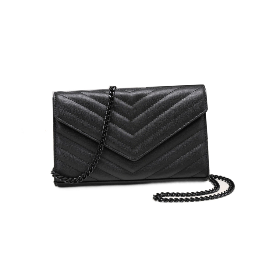 

Designer bag Fashion Woman Handbag Genuine Leather Purse With Original Box card cross body chain high grade quality Women Shoulder bag crossbody, All black;caviar