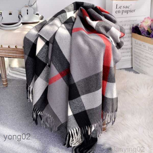 

High Quality 100% Cashmere Scarf Fashion Classic Plaid Printed Ultra Soft Thermal 190*70cm13rg