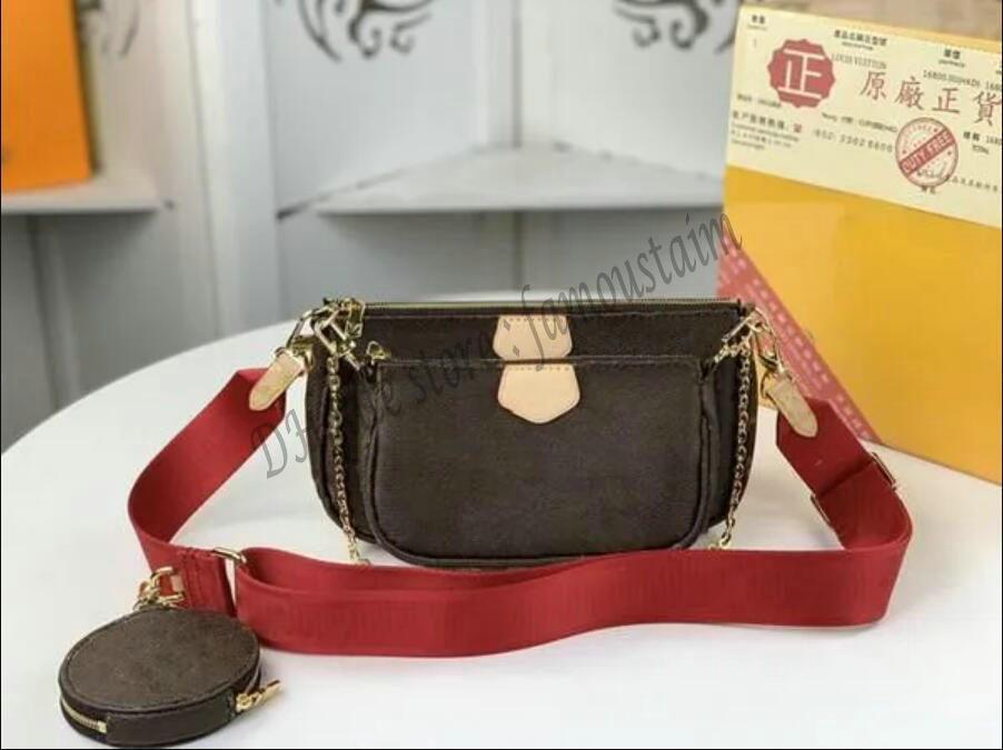 

2023L Brown Flower Shoulder bags Designer handbags Coin Purse 3-in-one Luxury Women Crossbody Bag Brands Replica Mahjong Handbag Leather Fashion Tote Wallet, 03