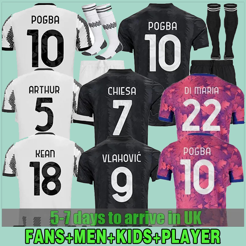 

2022 home juvent fans player version soccer jersey top jerseys 22 23 JUVE Kits men Kids unifor DI MARIA VLAHOVIC KEAN POGBA CHIESA McKENNIE LOCATELLI football jersey, 22 23 home player