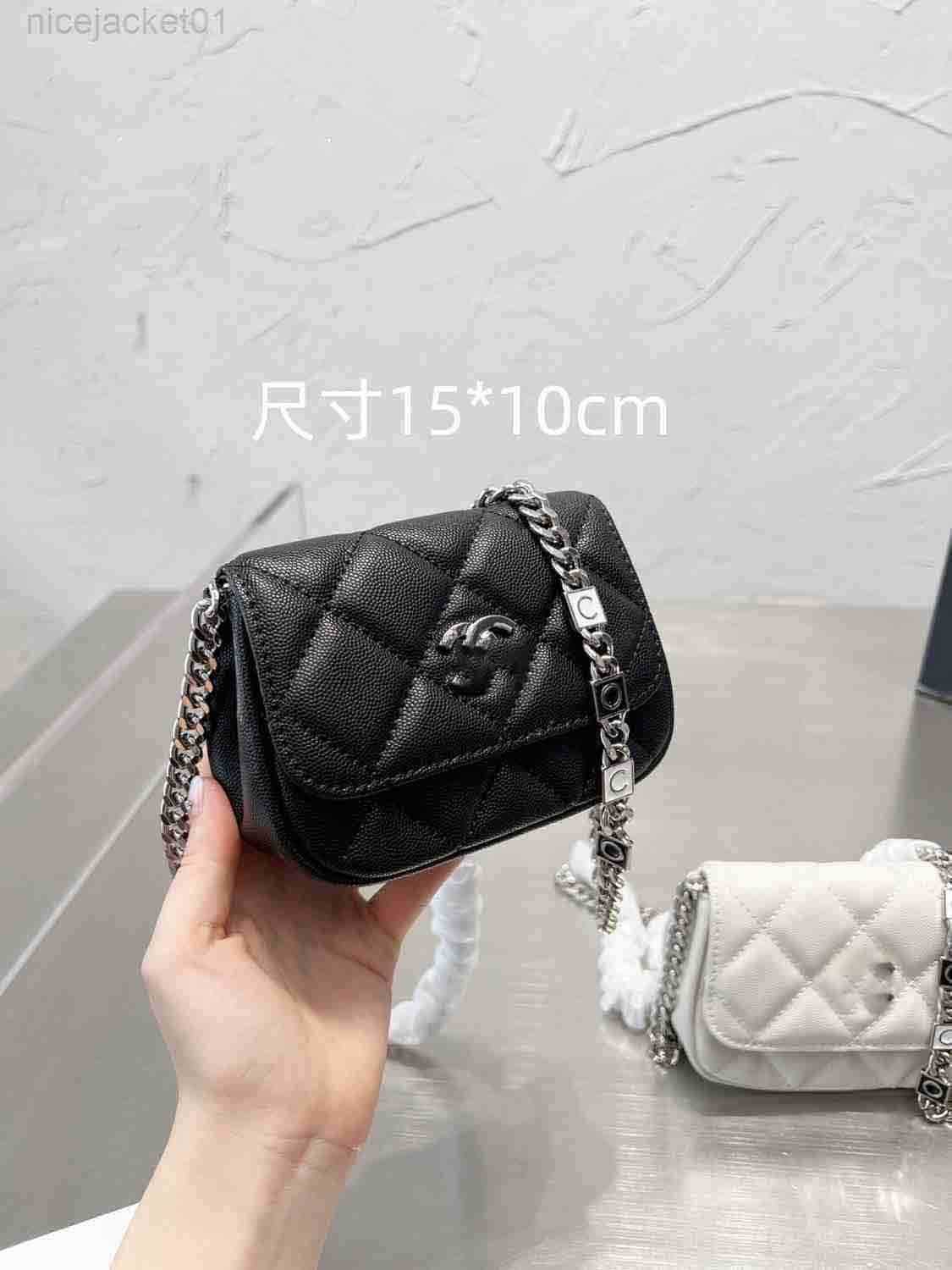 

Designer Channel Cc Women Chanei Bag New Xiaoxiangfeng Women's Letter Chain Small Square Bag Lingge Versatile One Shoulder Crossbody Mini Bag 15cm black