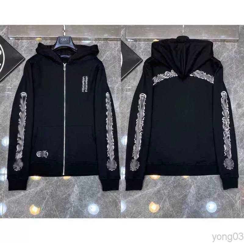 

Classic Fashion Luxury Mens Zipper Ch Hoodies Designer Horseshoe Sanskrit Cross Print Pullover Hooded High Quality Sweatshirts Sweater, 12