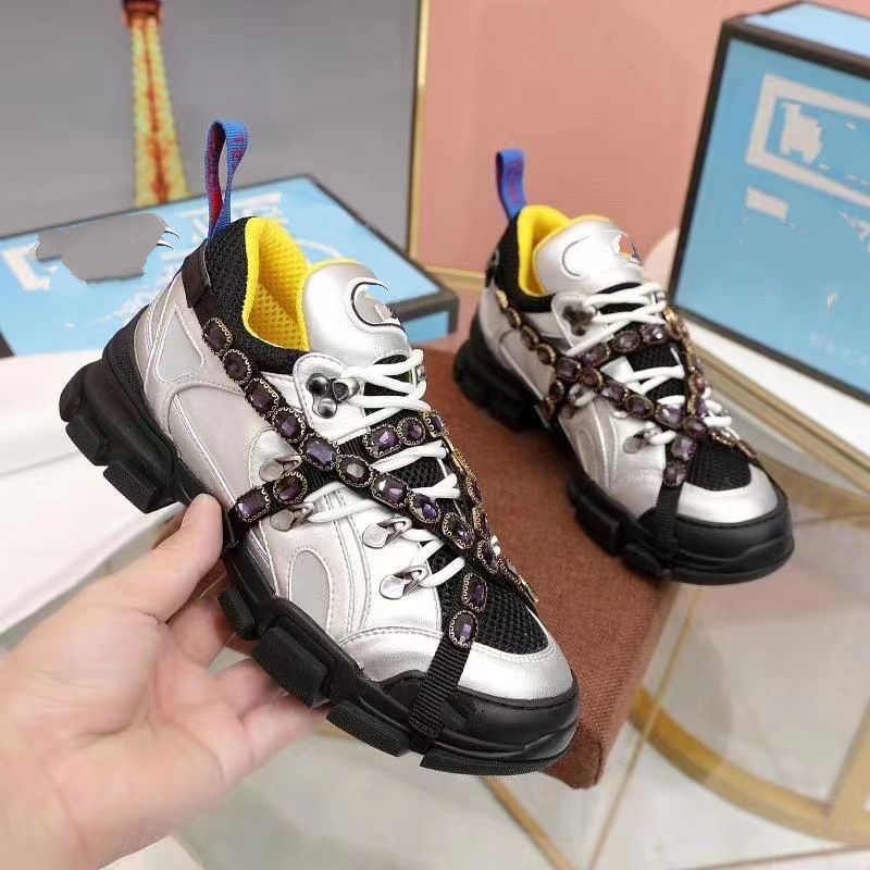 

Designer Crystal dance men's and women's Casual Shoes Flashtrek trainers retro thick fashion all-match bottom removable crystals oversize outdoor mountain climbing