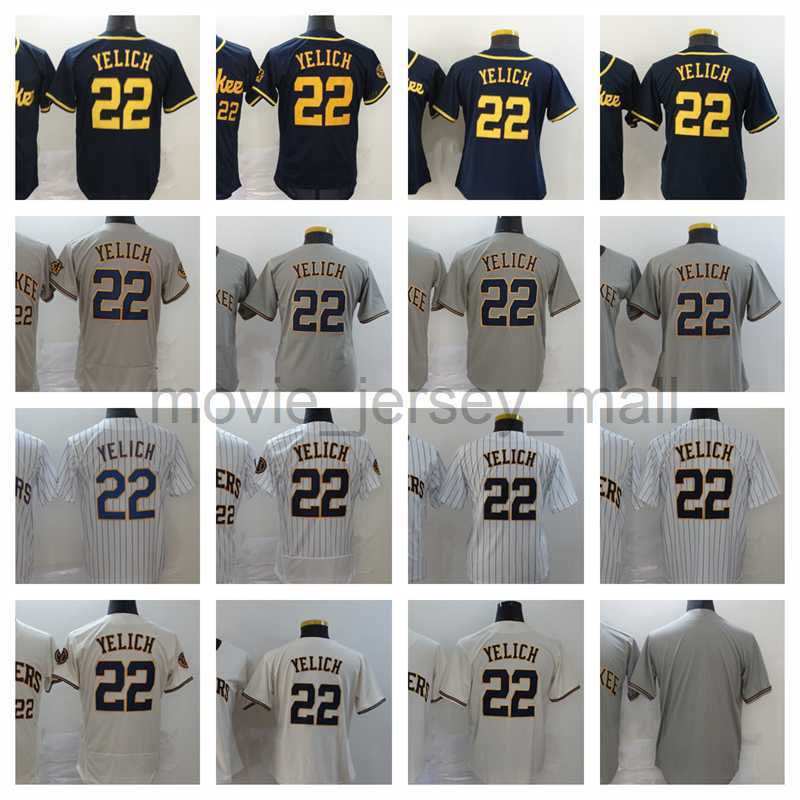 

22 Christian Yelich Baseball Blank 2023 Stitched Jerseys Men Women Youth Size S--XXXL, As picture